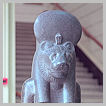 Granite lion with solar disk