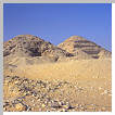 Desert view of the 2 Abusir pyramids.